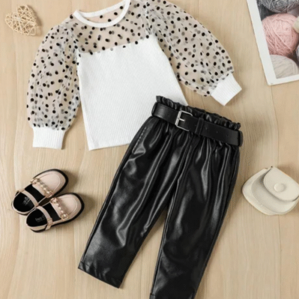 Girls Two piece leather pants(1-5yrs)